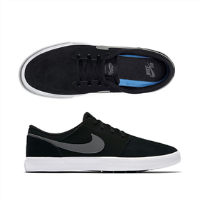 Nike SB Solarsoft Portmore II Skateboarding Shoe, Black