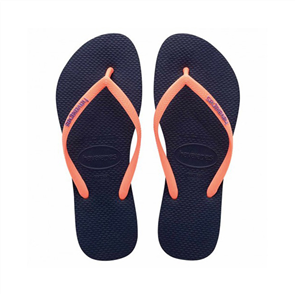 Havaianas Slim Logo Pop-Up Jandal, Navy Blue Coral