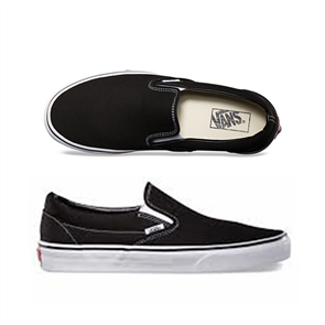 Vans Unisex Classic Slip On Shoes, Black White