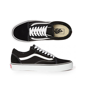 Vans Kids Classics Plus Old Skool Youth Shoe, Black True White