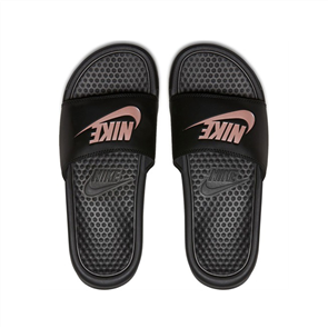 Nike Women'S Benassi "Just Do It." Sandal, 007, Blk Rose Gold