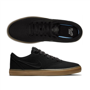 Nike Men'S Sb Check Solarsoft Canvas Skateboarding Shoe, 009, Blk-Gum Lt Brn