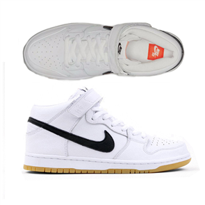 Nike Sb Dunk Mid Pro Iso Shoes, 100, White Black