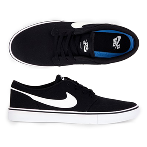 Nike Mens SB Portmore ll Solar Shoe, Black/ White