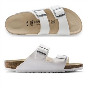 Birkenstock Arizona Birko Flor Narrow Sandal, White