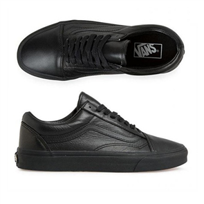 Vans OLD SKOOL LEATHER SHOES, BLACK/ BLACK