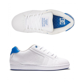 DC NET LE MENS SHOES, WHITE/WHITE/BLUE