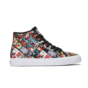 DC X MARVEL DP MANUAL HI SHOE, BLACK MULTI