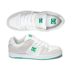 DC MANTECA 4 SKATE SHOE, WHITE/GREY/GREEN