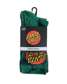 Santa Cruz CLASSIC DOT TIE DYE SOCK, GREEN TIE DYE