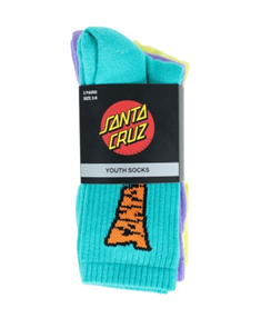 Santa Cruz SC ARCH CREW SOCK, TEAL-PURPLE-LIME