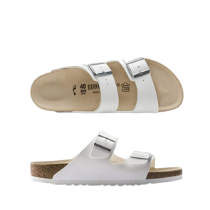 Birkenstock ARIZONA BIRKO-FLOR (NARROW) SANDAL, WHITE