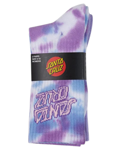 Santa Cruz SCRAWL STACK CREW SOCK 2 PACK, VINTAGE BLU TDYE-PURPLE