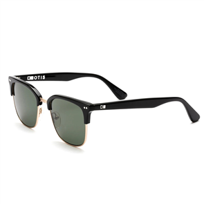 OTIS 100 Club Polarized Sunglasses, Black Brushed Gold/ Grey
