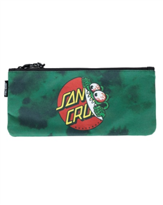 Santa Cruz BEWARE DOT PENCIL CASE, GREEN TIE DYE