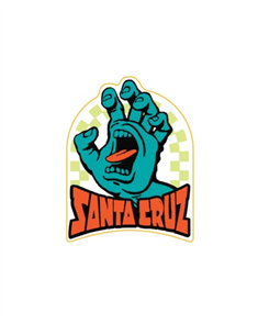 Santa Cruz SC ARCH CHECK HAND STICKER, TEAL