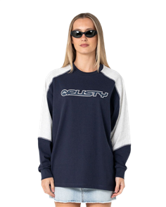 Rusty TIMMY TARGET CONTRAST L/S TEE, NAVY BLU