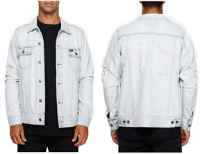 RVCA Distressed Denim Jacket, Bleachout