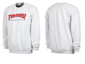Thrasher Outlined Crew, Ash Grey