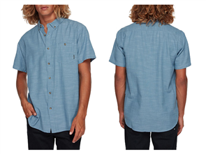 Billabong ALL DAY SS SHORT SLEEVE WOVEN SHIRT, POWDER BLUE