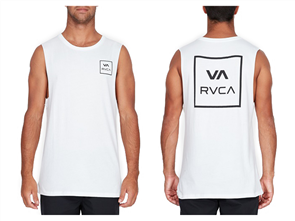 RVCA VA ALL THE WAY MUSCLE SINGLET, WHITE