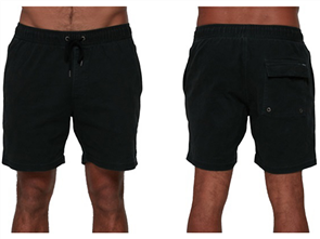 RVCA ESCAPE ELASTIC WALKSHORT, BLACK