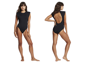 Seafolly Maillot with Shoulder Pads Onepiece, Black