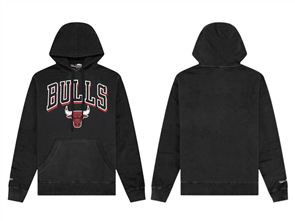 Mitchell & Ness BULLS VINTAGE KEYLINE LOGO HOODY, FADED BLACK