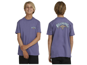 Billabong BOYS THROWBACK ARCH SS TEE, WASHED PURPLE
