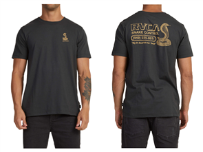 RVCA SNAKE CONTROL SS TEE, PIRATE BLACK