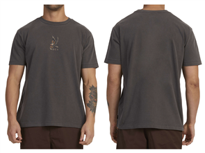RVCA KRAK EAGLE SS TEE, WASHED BLACK