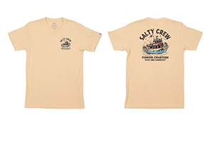 Salty Crew FISHING CHARTERS PREM S/S TEE, CAMEL