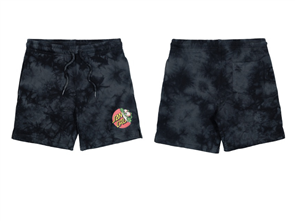 Santa Cruz BEWARE DOT TIE DYE TRACK SHORT, BLACK TIE DYE