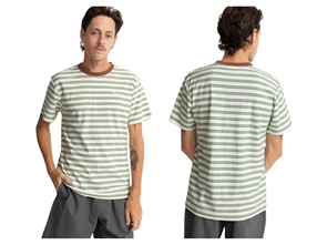 Rhythm EVERYDAY STRIPE SS T-SHIRT, OLIVE