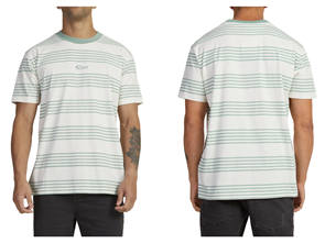 RVCA VENICE STRIPE SS TEE, ANTIQUE WHITE