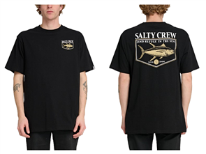 Salty Crew ANGLER STANDARD SS TEE, BLACK