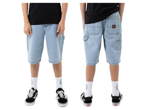 Santa Cruz CLASSIC DOT CARPENTER JEAN SHORT, LIGHT WASHED INDIGO