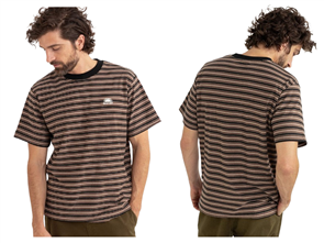 Rhythm VINTAGE STRIPE SS TEE, LATTE