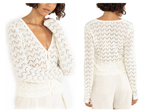 Rhythm AVERY KNIT CARDIGAN, WHITE