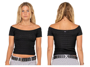 Rusty CIAO BELLA OFF SHOULDER TOP, BLK