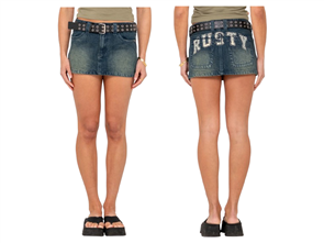Rusty NORTY LOW RISE DENIM MICRO MINI SKIRT, DND