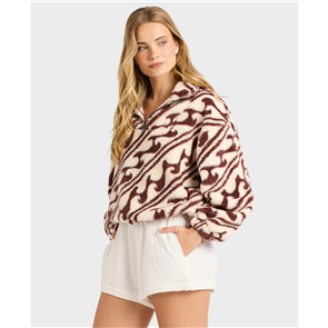 Billabong DARK WAVE HALF ZIP FLEECE CREW, TEAK