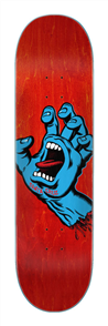 Santa Cruz Skate Screaming Hand Deck, Red, Size 8.0 x 31.6 + Free Grip