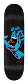 Santa Cruz Skate Screaming Hand, Black, Size 8.6 x 31.95 + Free Grip