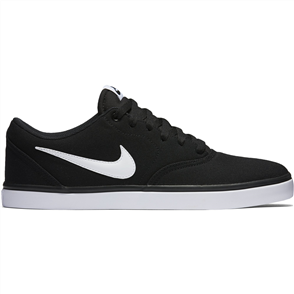 Nike Mens SB Check Solarsoft Canvas Shoe, Black White