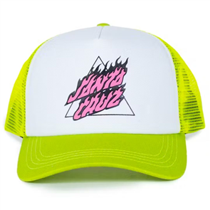Santa Cruz YOUTH FLAMED NOT A DOT CAP, LIME