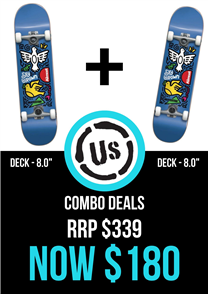 Almost Sky Brown Skateistan Sky Doodle FP Complete 7.5" Combo (2 Pack)