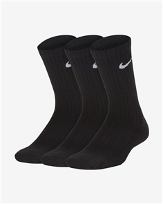 Nike SB Kids' Performance Cushioned Crew Training Socks (3 Pair), Black
