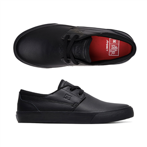 DC Wes Kremer 2, Black Leather School Shoe