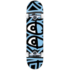 KROOKED Team Big Eyes Complete Skateboard, 7.5”